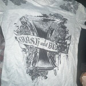 grey y2k graphic tshirt grunge style